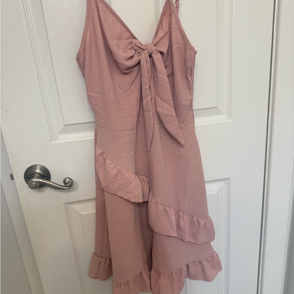 Chic Mauve Ruffle Maxi Dress - Picture 3 of 6